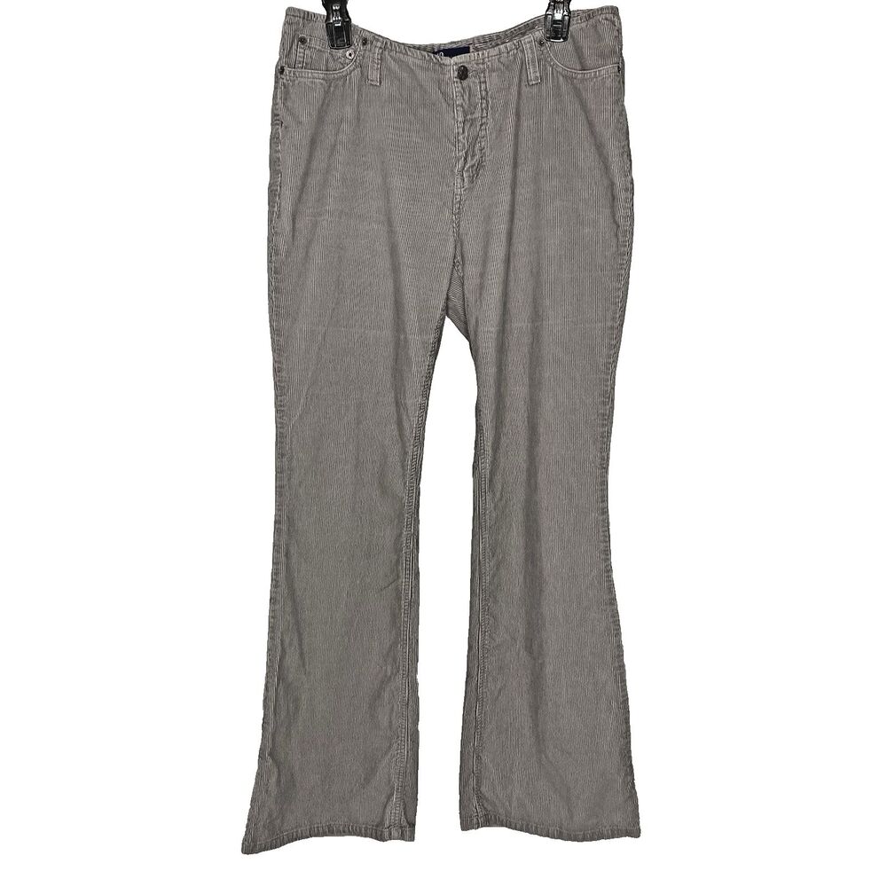Vintage SO GSJC Corduroy Pants Flare 90s Y2K Hippie Boho Grunge Womens 11 Gray